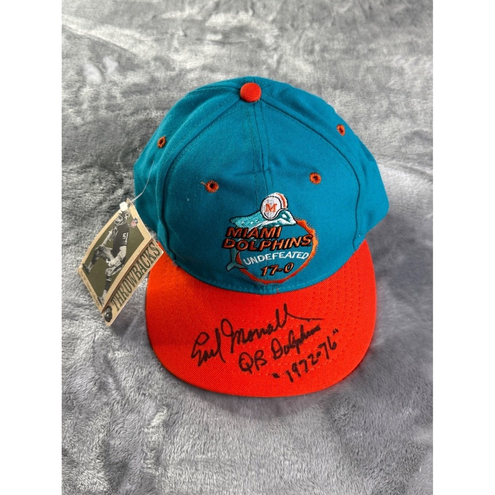 Roman Earl Morrall Signed Miami Dolphins 17-0 Undefeated hat Reproduction